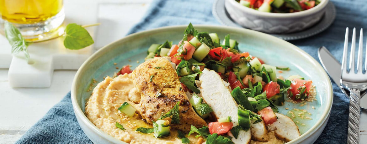 Arabisches Hähnchen mit Hummus und Taboulé für 4 Personen von lidl-kochen.de