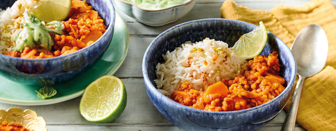 Indisches Linsen-Dal mit Raita und Basmatireis für 4 Personen von lidl-kochen.de