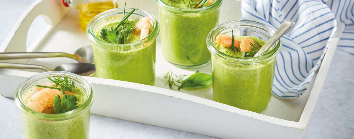 Kräuterschaumsuppe mit Garnelen - Rezept | LIDL Kochen