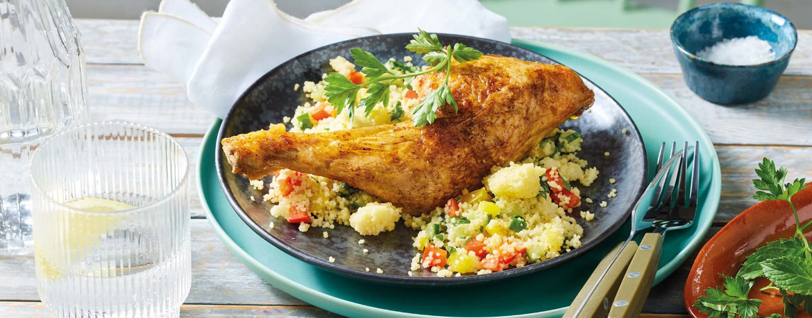 Hähnchenschenkel aus dem Ofen mit Couscous-Salat für 4 Personen von lidl-kochen.de