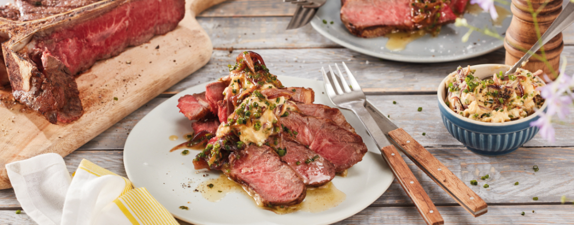 Gegrilltes Porterhouse mit Zwiebelbutter für 4 Personen von lidl-kochen.de