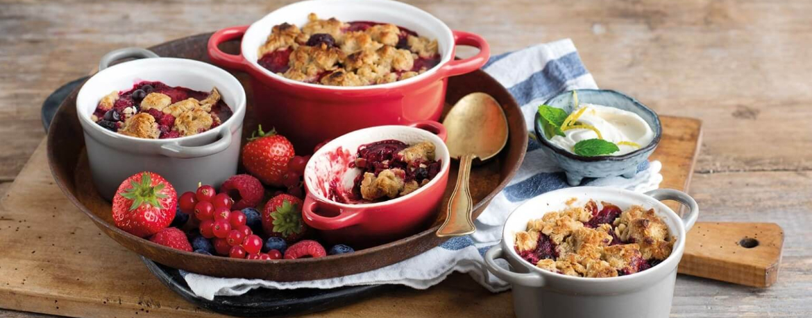 Veganer Beeren-Crumble mit Zitronendip für 4 Personen von lidl-kochen.de