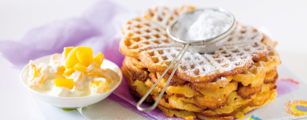 Waffeln mit Pfirsichquark für 4 Personen von lidl-kochen.de
