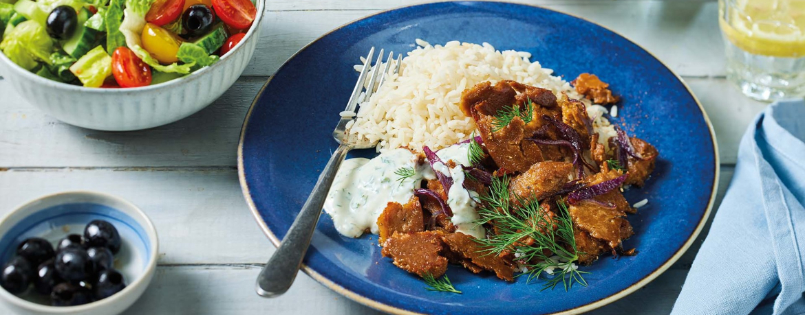 Veganer Gyros-Teller mit Seitan für 4 Personen von lidl-kochen.de