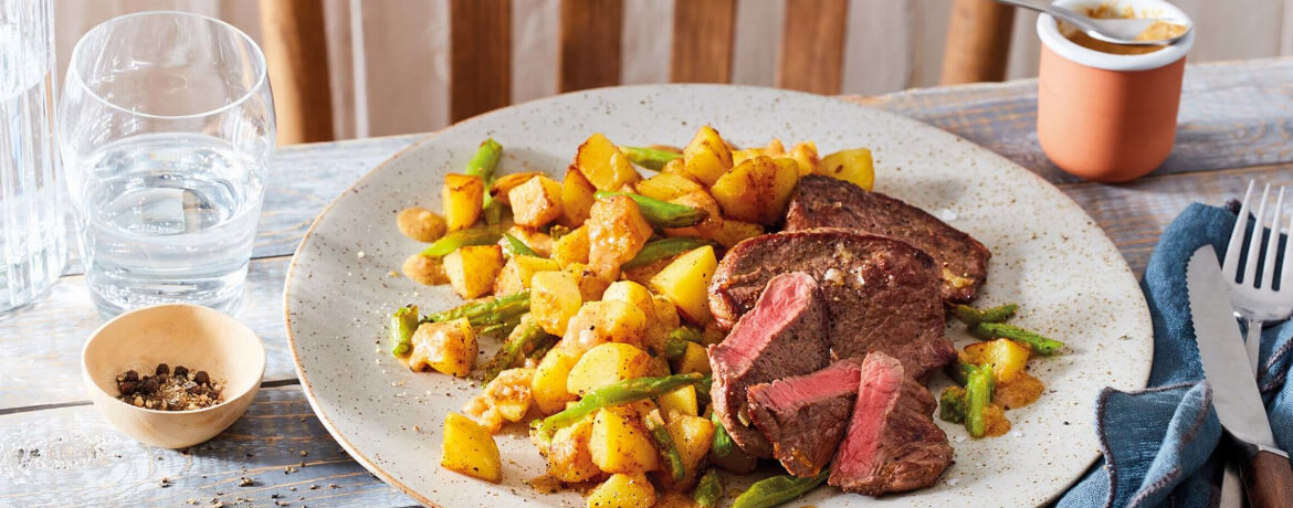 Steak vom Rind mit Bohnen und Kartoffeln - Rezept | LIDL Kochen