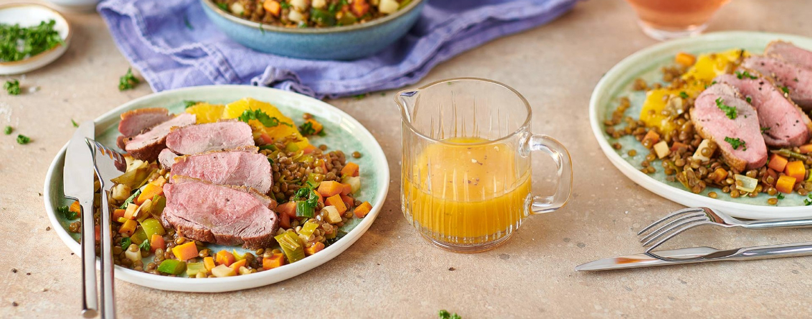 Entenbrust mit Orangensauce und Linsen für 4 Personen von lidl-kochen.de