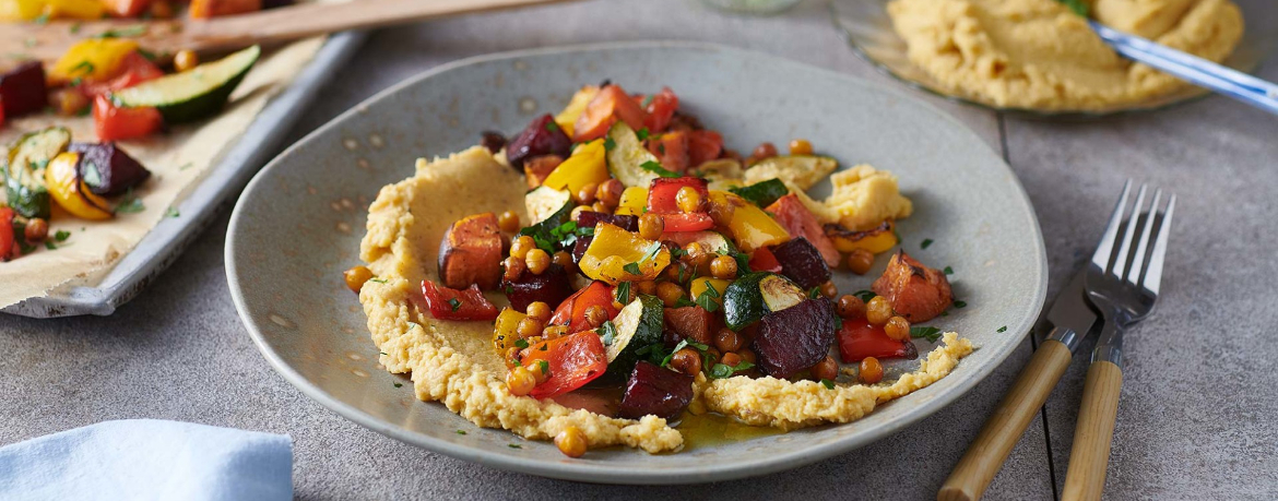 Ofengemüse-Salat mit Hummus für 4 Personen von lidl-kochen.de