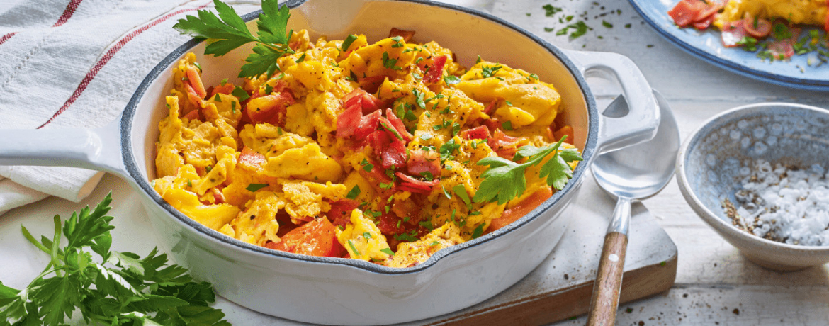 Rührei mit Schinken und Tomaten für 4 Personen von lidl-kochen.de