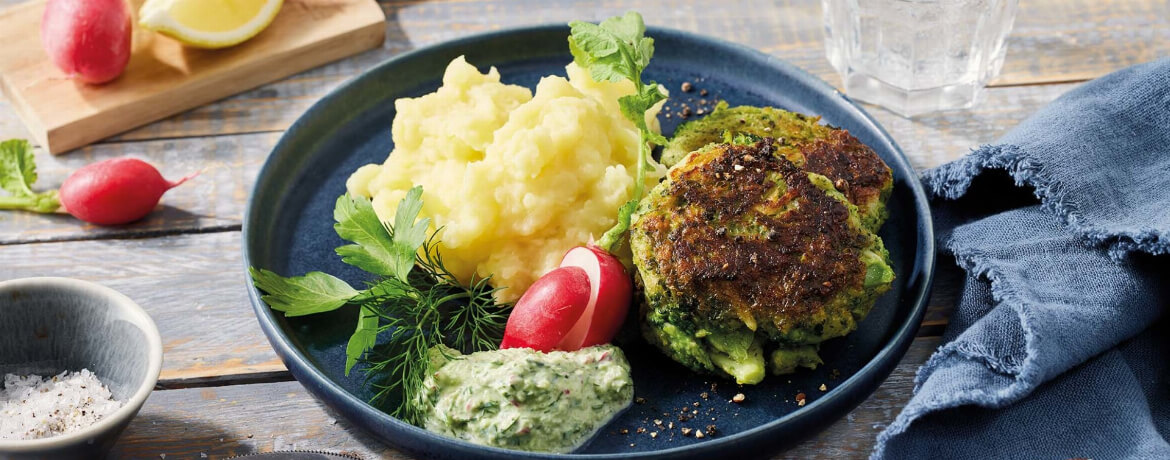 Brokkoli-Frikadellen mit Kartoffelpüree - Rezept | LIDL Kochen