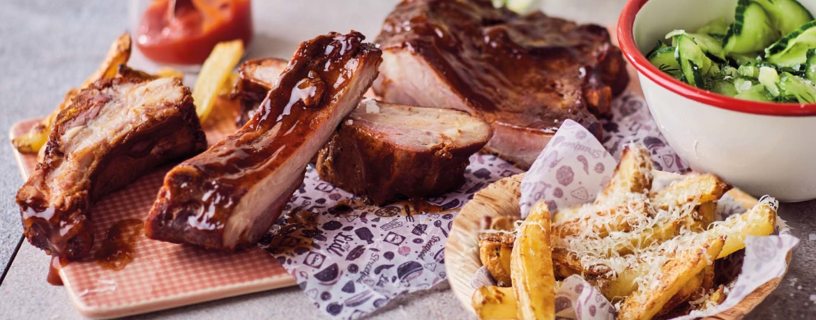 Spareribs mit Parmesan-Fries und Gurkensalat für 4 Personen von lidl-kochen.de