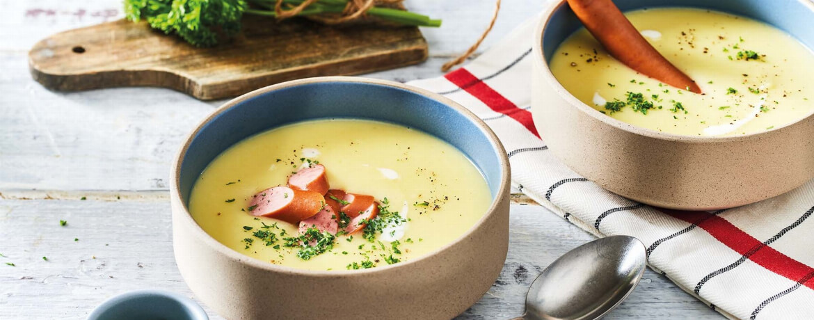 Kartoffelcremesuppe mit Wienern für 4 Personen von lidl-kochen.de