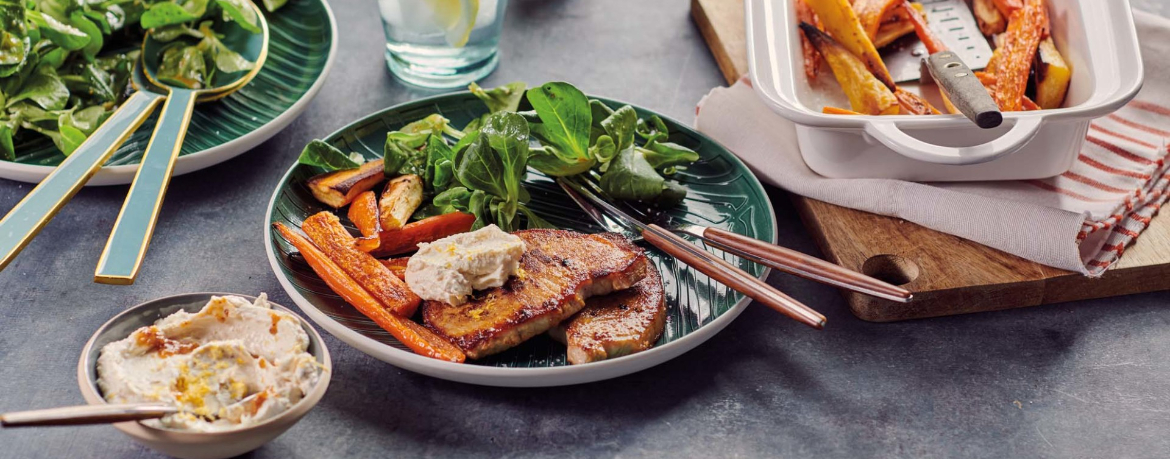 Steak mit Gemüse-Pommes und Feldsalat für 4 Personen von lidl-kochen.de