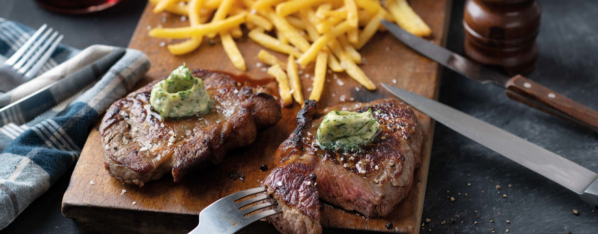 Steak frites mit Kräuterbutter für 4 Personen von lidl-kochen.de