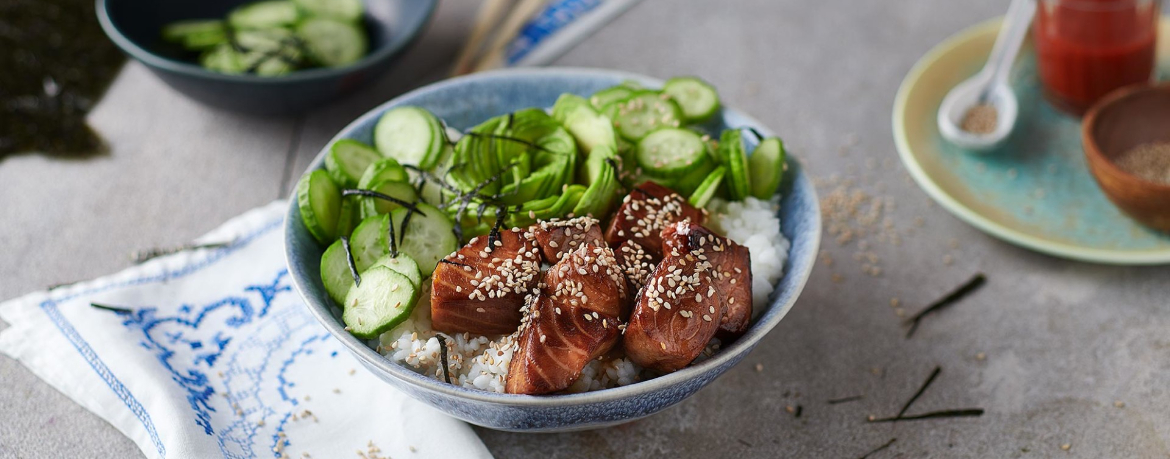 Sushi Buddha Bowl mit Teriyaki-Lachs für 4 Personen von lidl-kochen.de