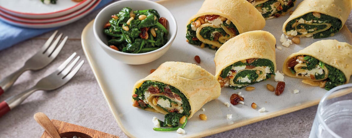 Pfannkuchen mit Spinat-Feta-Füllung - Rezept | LIDL Kochen