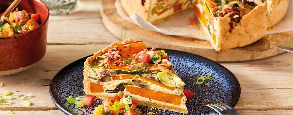 Gemüsequiche mit Orangensalsa für 16 Personen von lidl-kochen.de