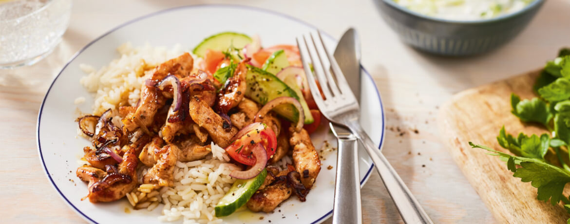 Gyros vom Hähnchen mit Zaziki Rezept LIDL Kochen