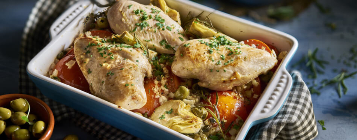 Hähnchen auf Tomaten-Artischocken-Gemüse mit Gremolata für 4 Personen von lidl-kochen.de