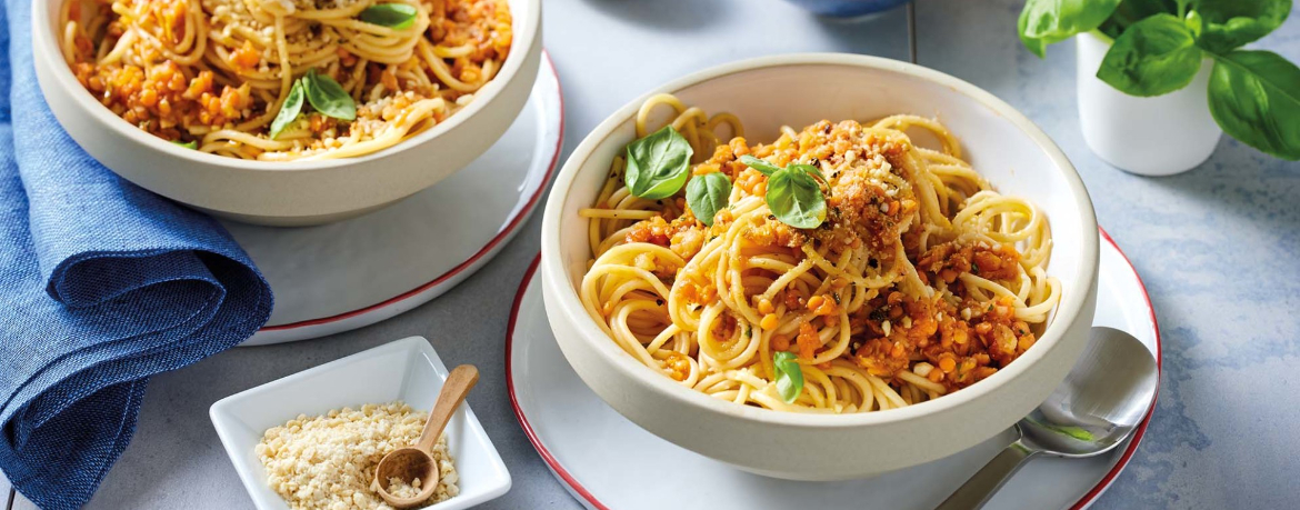 Linsenbolognese mit Cashew-Topping für 4 Personen von lidl-kochen.de