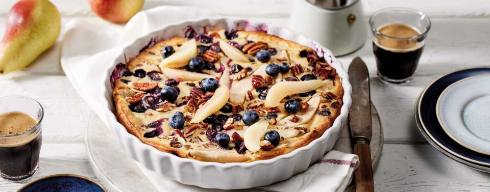 Heidelbeer-Birnen-Pfannkuchen aus dem Ofen - Rezept | LIDL Kochen