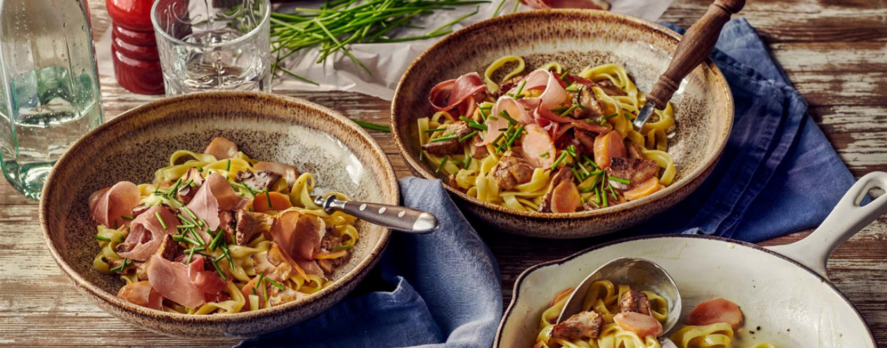 Nudeln mit Pfifferling-Rahm - Rezept | LIDL Kochen