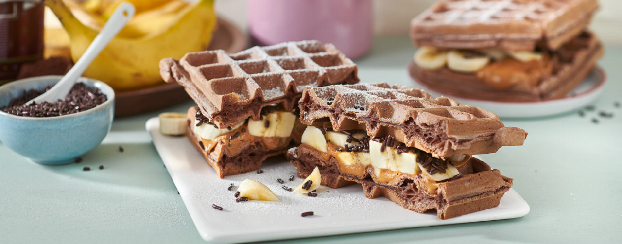 Erdnuss-Bananenwaffel-Sandwich - Rezept | LIDL Kochen Erdnuss-Bananenwaffel-Sandwich - Rezept | LIDL Kochen