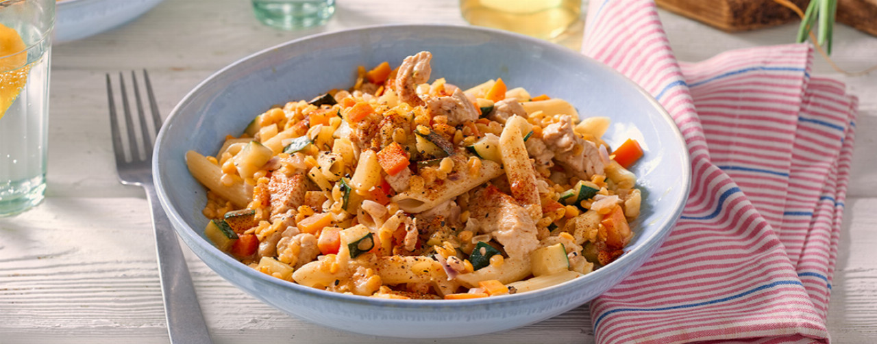 Nudeln mit Putenstreifen &amp; Soße - Rezept | LIDL Kochen