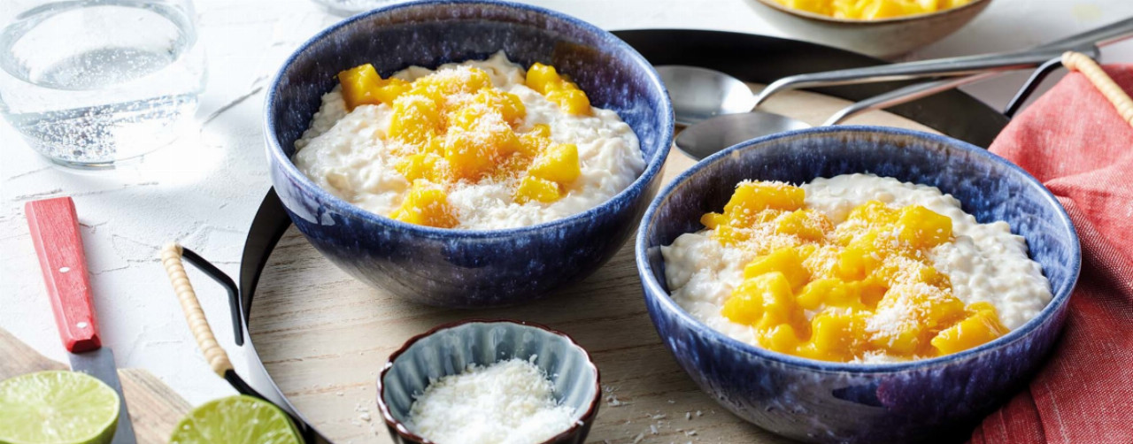 Kokos-Milchreis mit Mango - Monsieur Cuisine Rezept Kokos-Milchreis mit Mango - Monsieur Cuisine Rezept