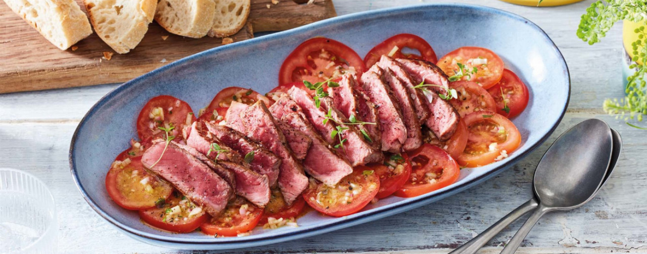 Steak auf marinierten Tomaten - Rezept | LIDL Kochen