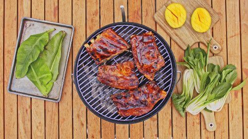Dies ist Schritt Nr. 3 der Anleitung, wie man das Rezept Teriyaki-Rippchen mit gegrilltem Pak Choi zubereitet.