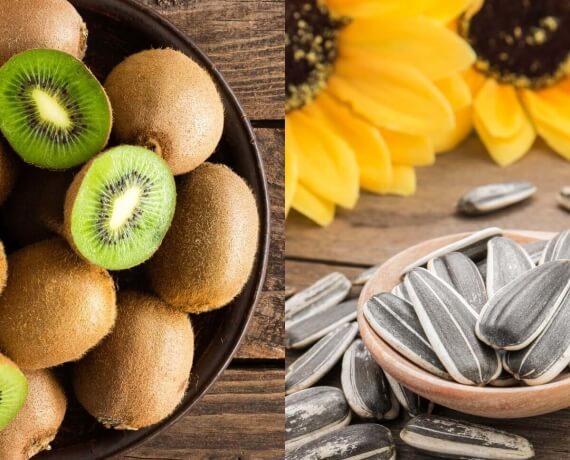 Kiwi + Sonnenblumenkerne