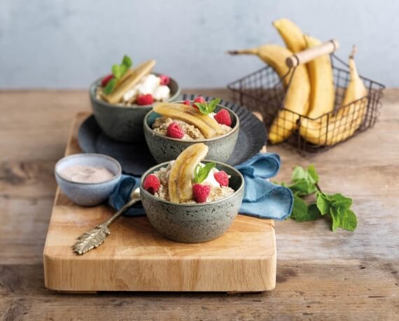 Quinoa-Porridge mit gebratener Banane