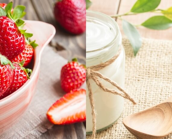 Erdbeeren + Naturjoghurt
