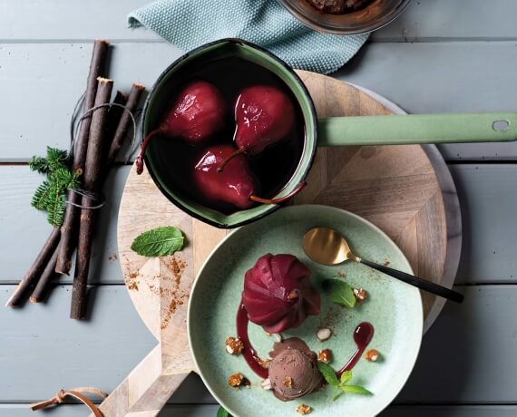 [Schnell &amp; einfach] Rotwein-Birne mit Schokoladeneis | LIDL Kochen