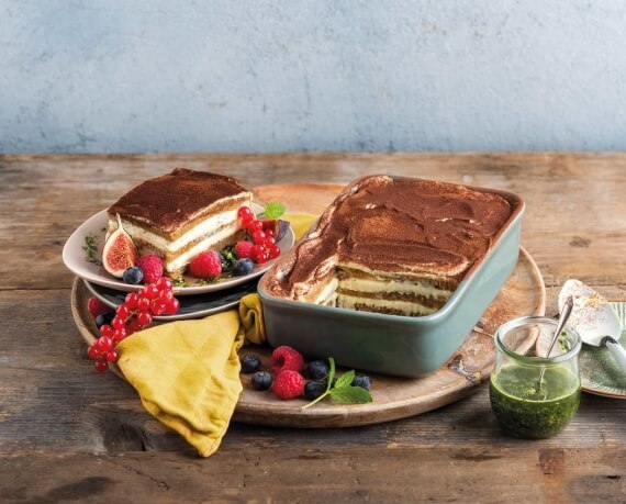 Veganes Tiramisu mit Minzpesto