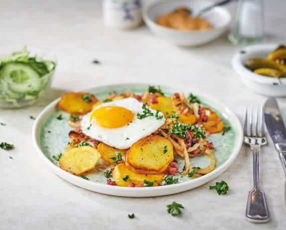 Bratkartoffeln mit Spiegelei