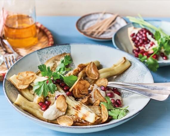 Gegrillte Aubergine mit Nusscreme