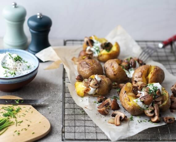 Ofenkartoffeln mit Champignons