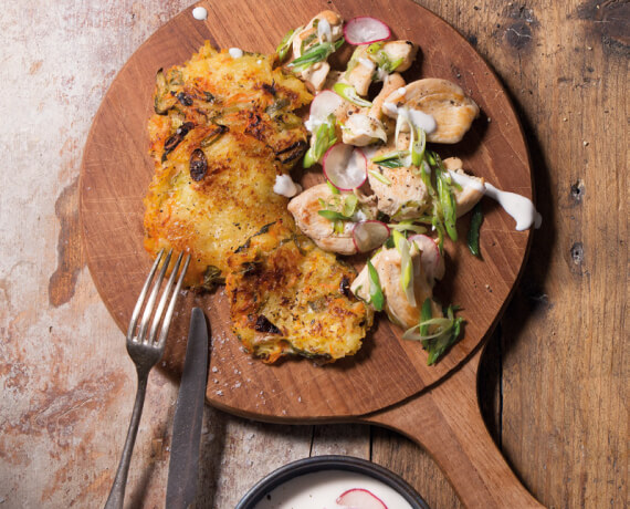 Kartoffelpuffer mit Hähnchen - Rezept | LIDL Kochen