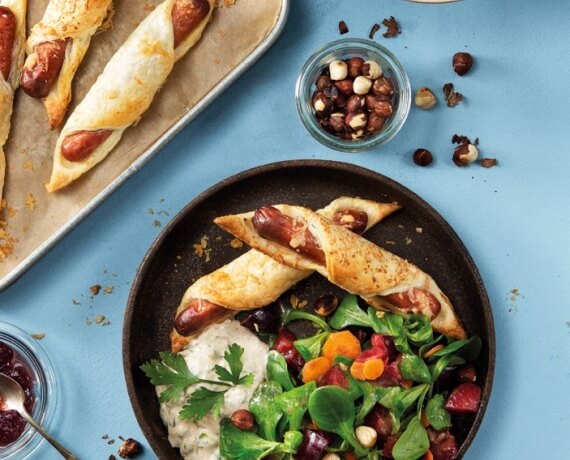 Würstchen im Schlafrock &amp; Salat - Rezept | LIDL Kochen