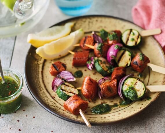 Vegane Grillspieße mit Chimichurri