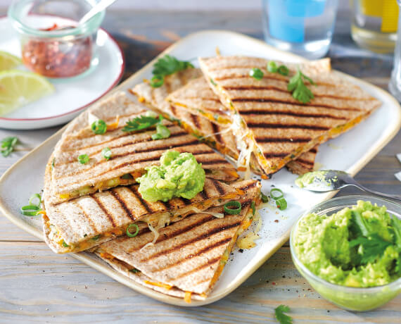 Vegetarische Quesadillas mit Guacamole