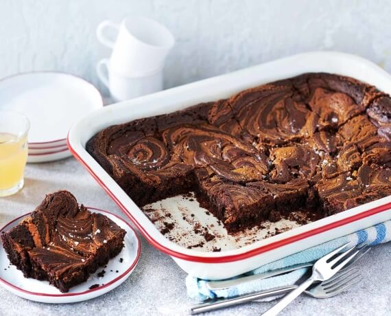 Erdnussbutter-Swirl-Brownies