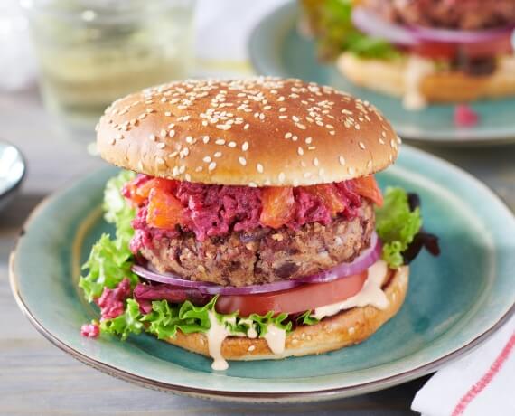 Roter Veggie-Burger