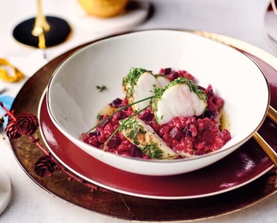 Seeteufel mit Rote-Bete-Risotto