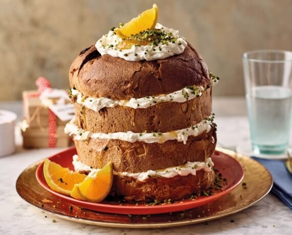 Schicht-Panettone mit Orangencreme