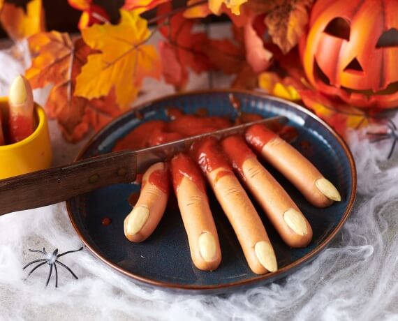 Halloween-Wurst-Hand