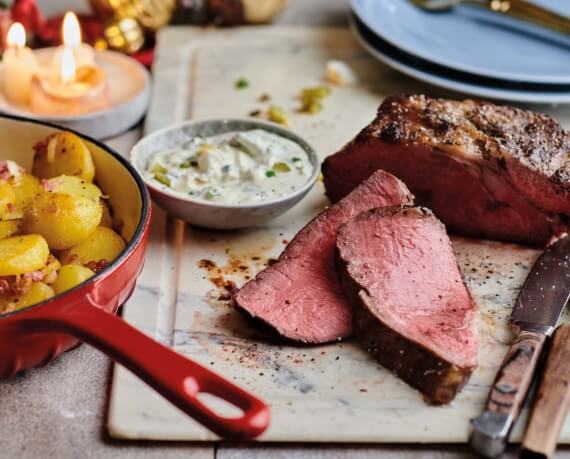 Roastbeef mit Bratkartoffeln und Remoulade