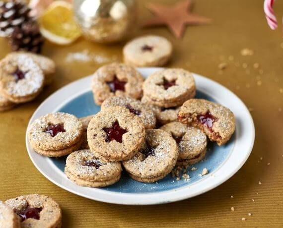 Vegane Linzer Plätzchen