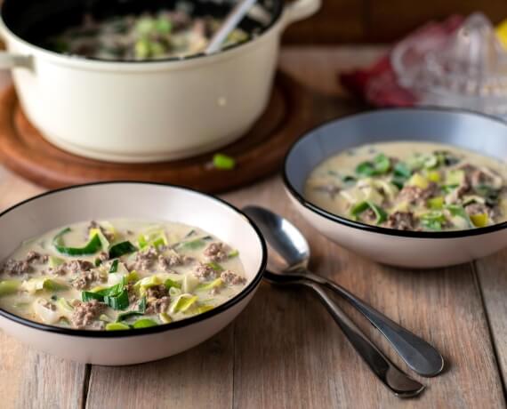 Klassische Käse-Lauch-Suppe